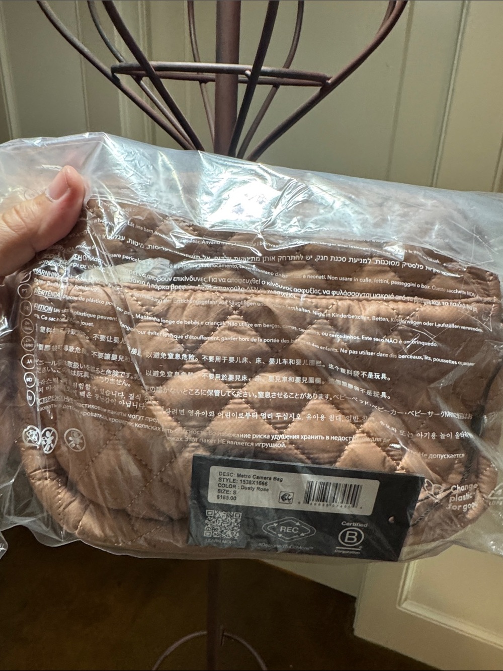 MZ Wallace Dusty Rose Quilted Mini Crossbody - NWT - Picture 4 of 6